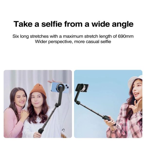 Magnetic Selfie Stick Tripod Handheld Stabilizer Rod With Remote Controller (Black) - Image 5