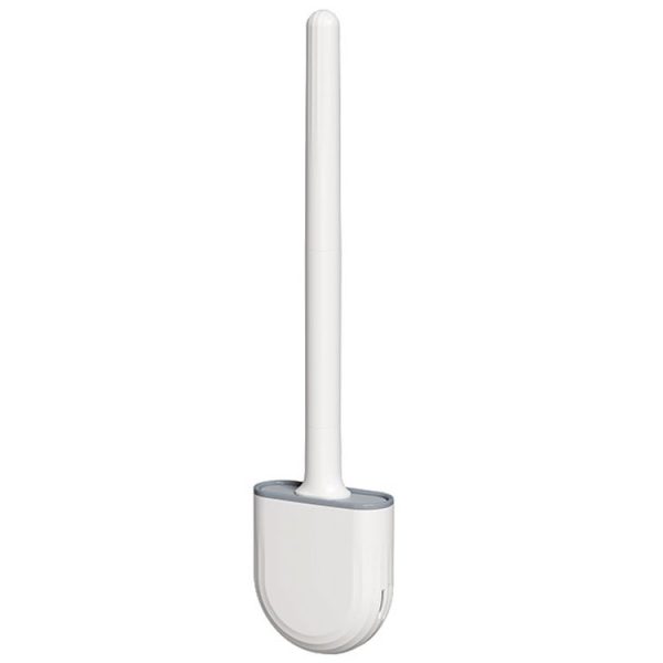 Soft Rubber Toilet Brush Clamp No Dead Space Cleaning Brush, Size: Drain (Moon White)