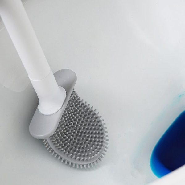 Soft Rubber Toilet Brush Clamp No Dead Space Cleaning Brush, Size: Drain (Moon White) - Image 12