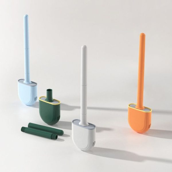 Soft Rubber Toilet Brush Clamp No Dead Space Cleaning Brush, Size: Drain (Moon White) - Image 2