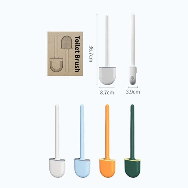 Soft Rubber Toilet Brush Clamp No Dead Space Cleaning Brush, Size: Drain (Moon White) - Image 3