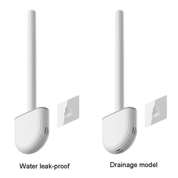 Soft Rubber Toilet Brush Clamp No Dead Space Cleaning Brush, Size: Drain (Moon White) - Image 4