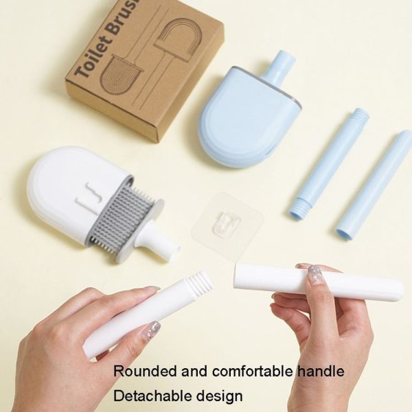 Soft Rubber Toilet Brush Clamp No Dead Space Cleaning Brush, Size: Drain (Moon White) - Image 5