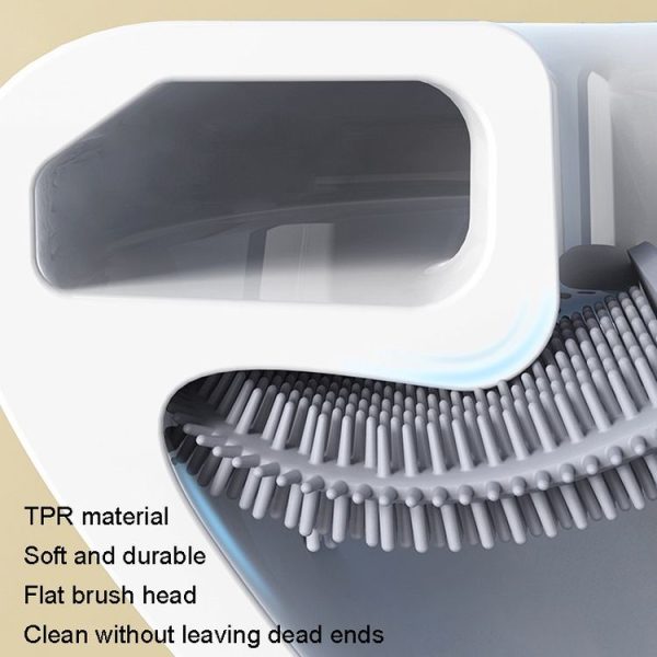 Soft Rubber Toilet Brush Clamp No Dead Space Cleaning Brush, Size: Drain (Moon White) - Image 7