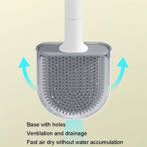 Soft Rubber Toilet Brush Clamp No Dead Space Cleaning Brush, Size: Drain (Moon White) - Image 8