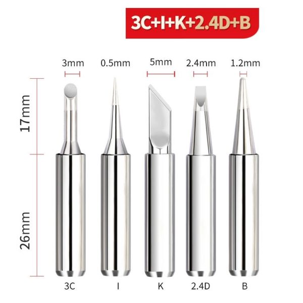 5-in-1 900M-T Internal Heating Soldering Iron Tip for 936 Sleeve Casing - Image 2