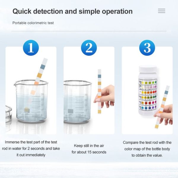 50pcs PH075 6 In 1 Residual Chlorine PH Water Quality Detector PH Test Paper - Image 10