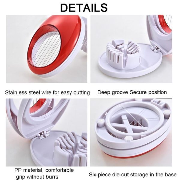 3-in-1 Kitchen Egg Slicer for Strawberry, Mushroom, Bananas, and Other Soft Fruit (Yellow) - Image 5