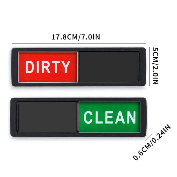 Dishwasher Magnet Clean Dirty Sign Double-Sided Refrigerator Magnet (Silver-Blue Gray) - Image 3