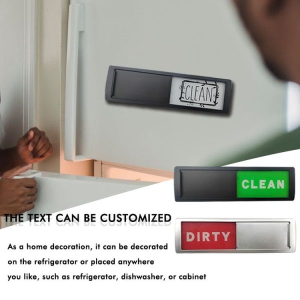 Dishwasher Magnet Clean Dirty Sign Double-Sided Refrigerator Magnet (Silver-Blue Gray) - Image 5