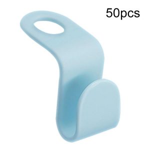50pcs Hanger Connecting Hooks Household Superimposed Hooks (Sky Blue)