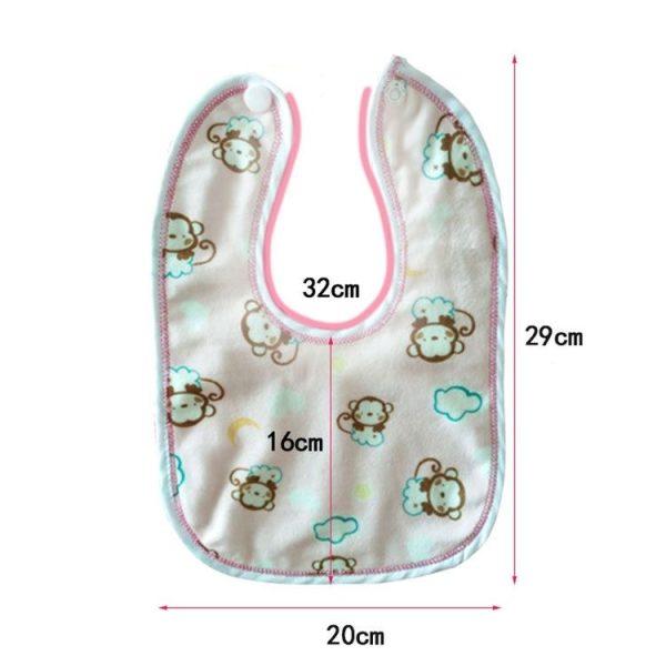 4pcs Waterproof Kids Bib Crystal Velvet Double Layer Baby Drool Towel (Color and Style Random Delivery) - Image 3