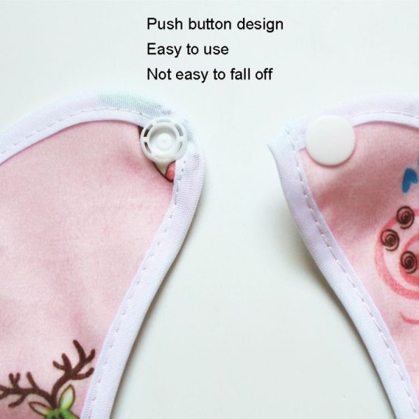 4pcs Waterproof Kids Bib Crystal Velvet Double Layer Baby Drool Towel (Color and Style Random Delivery) - Image 6