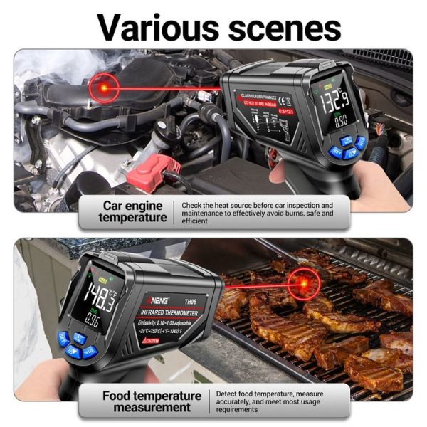 ANENG TH06 Oil Temperature High Precision Thermometer Laser Baking Infrared Water Thermometer (Black) - Image 10