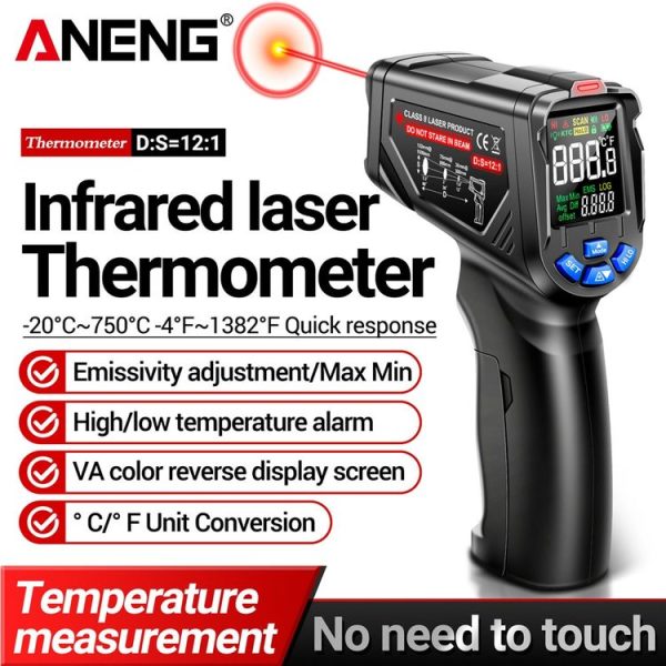 ANENG TH06 Oil Temperature High Precision Thermometer Laser Baking Infrared Water Thermometer (Black) - Image 7