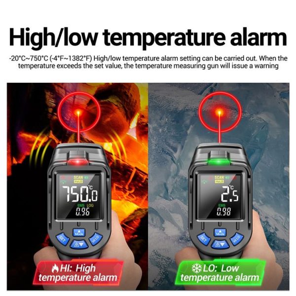 ANENG TH06 Oil Temperature High Precision Thermometer Laser Baking Infrared Water Thermometer (Black) - Image 8