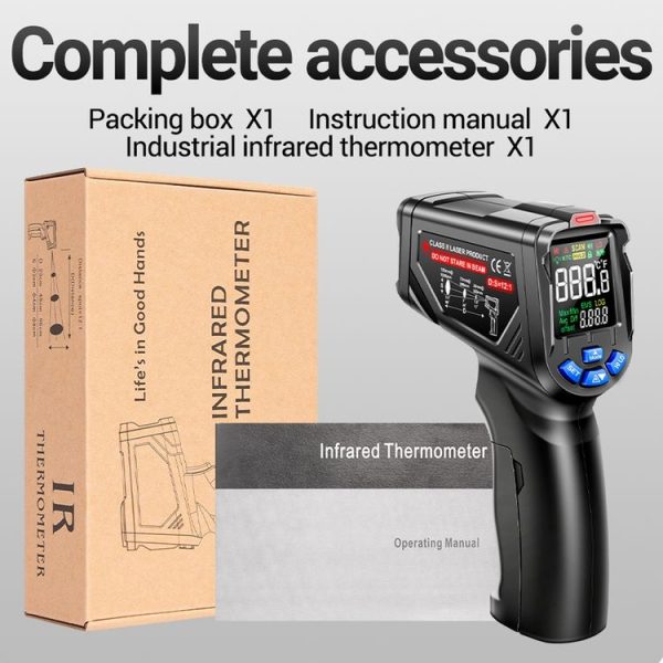 ANENG TH06 Oil Temperature High Precision Thermometer Laser Baking Infrared Water Thermometer (Black) - Image 9