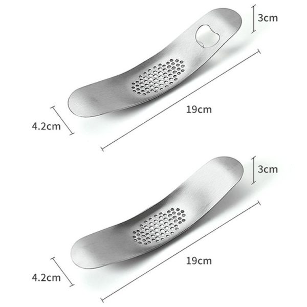 430 Stainless Steel Boat Shaped Garlic Grinder Manual Garlic Press Tools Kitchen Gadgets (Style 1) - Image 3