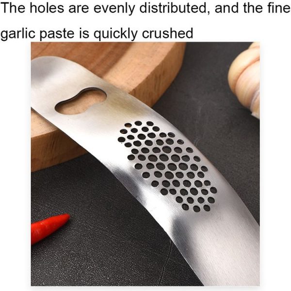430 Stainless Steel Boat Shaped Garlic Grinder Manual Garlic Press Tools Kitchen Gadgets (Style 1) - Image 4