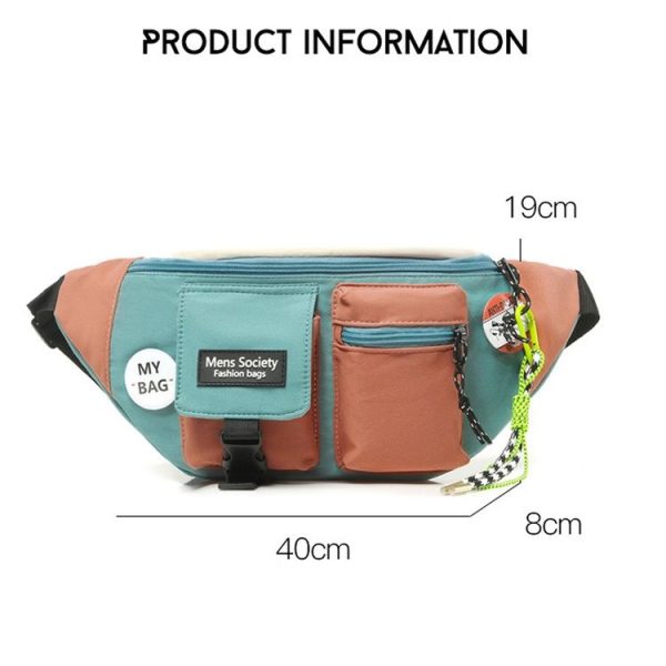 Y9574 Canvas Crossbody Single Shoulder Backpack Light Sports Chest Bag Black - Image 2