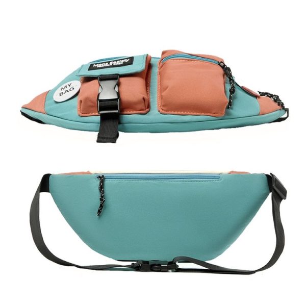 Y9574 Canvas Crossbody Single Shoulder Backpack Light Sports Chest Bag Black - Image 3