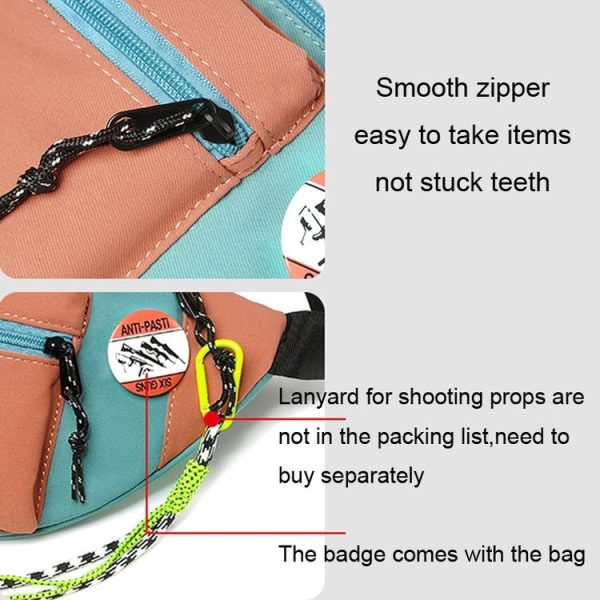 Y9574 Canvas Crossbody Single Shoulder Backpack Light Sports Chest Bag Black - Image 5