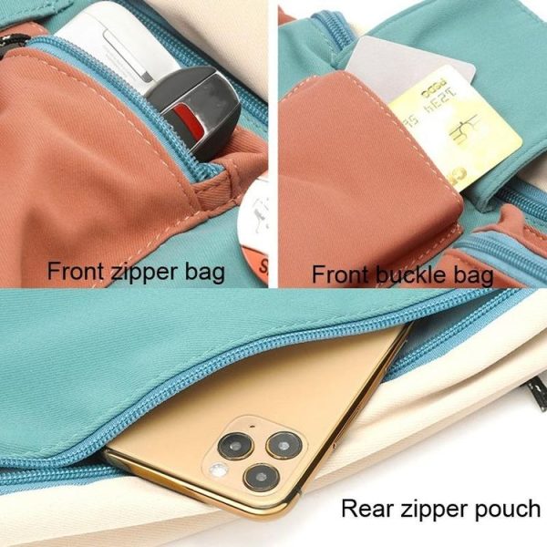 Y9574 Canvas Crossbody Single Shoulder Backpack Light Sports Chest Bag Black - Image 7