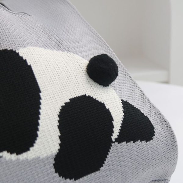 Spring and Summer Giant Panda Knitted Bag Large Capacity Cartoon Vest Style Handbag (Blue) - Image 6