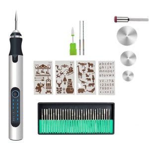 SNJ-3681 Mini Engraving Pen Wireless Polishing Electric Grinder (Silver Carving Template Set)