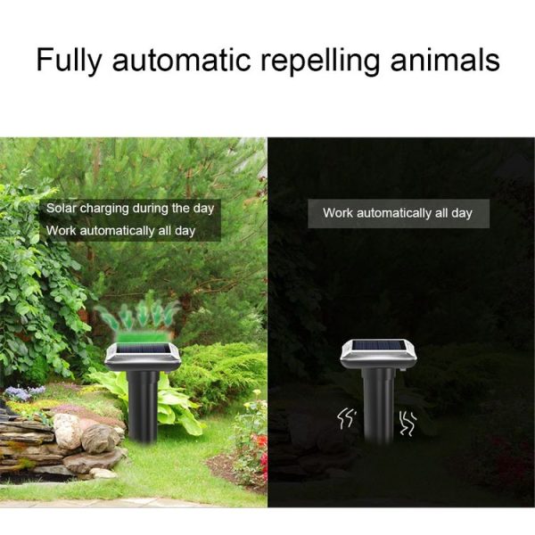 SJZ038 Outdoor Waterproof Solar Ultrasonic Rat Repeller Ultrasonic Animal Repeller, Color: Green - Image 5