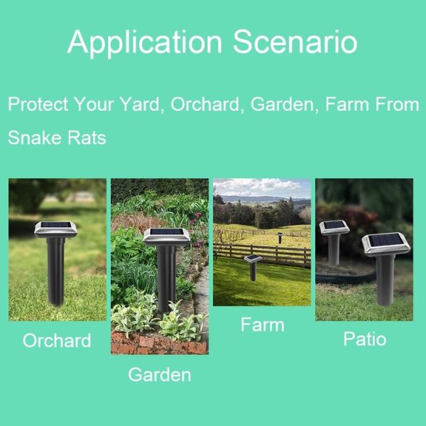 SJZ038 Outdoor Waterproof Solar Ultrasonic Rat Repeller Ultrasonic Animal Repeller, Color: Green - Image 9