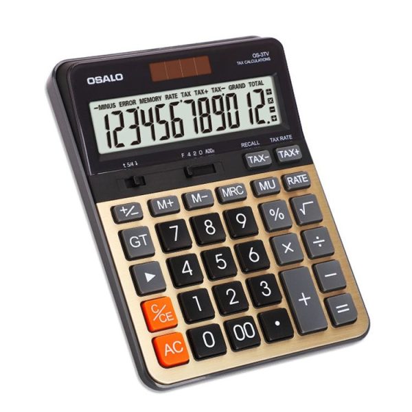 OSALO OS-3TV 12-digit LCD Screen Solar Dual Power Supply Desktop Calculator - Image 2