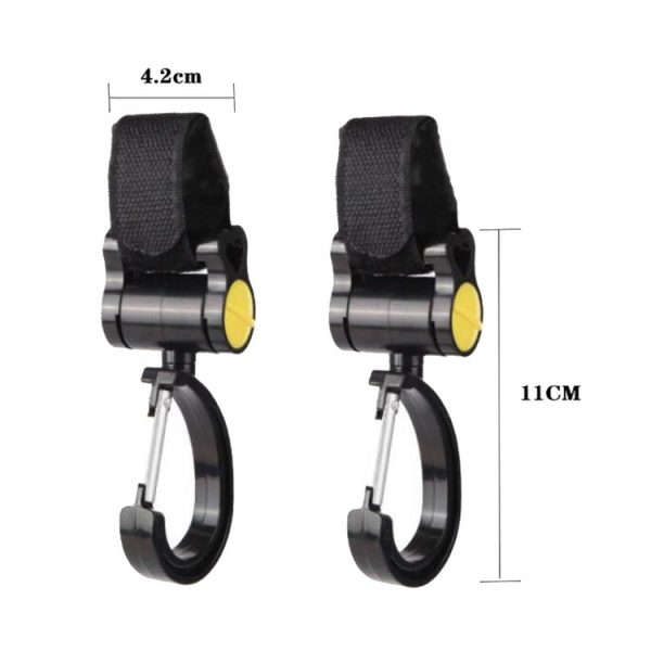 2pcs Universal Baby Stroller Hooks Accessories 360 Degree Sticky Hooks (Pink) - Image 2