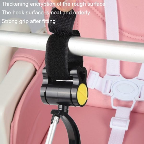 2pcs Universal Baby Stroller Hooks Accessories 360 Degree Sticky Hooks (Pink) - Image 6