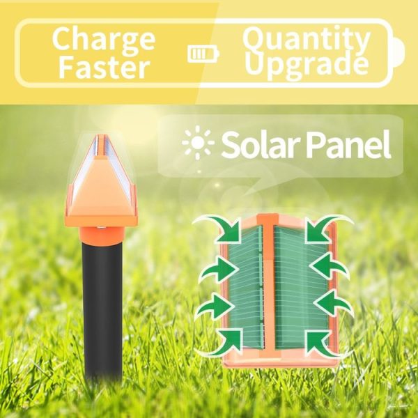SJZ057 Outdoor IP66 Waterproof Solar Ultrasonic Rat Repeller Orchard Ultrasonic Animal Repeller (Orange) - Image 12