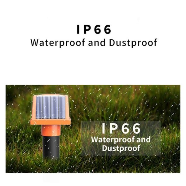 SJZ057 Outdoor IP66 Waterproof Solar Ultrasonic Rat Repeller Orchard Ultrasonic Animal Repeller (Orange) - Image 7