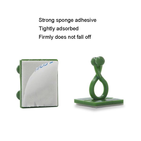 Small 50pcs Plant Climbing Wall Buckle Vine Traceless Plant Fixer Self-Adhesive Hooks (Green) - Image 2