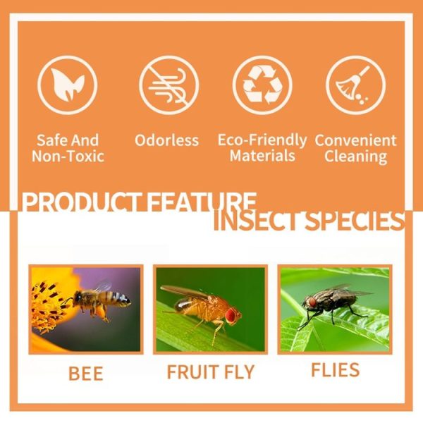 SJZ060 2pcs / set Pumpkin Shaped Fruit Fly Traps Fruit Fly Trap Bee Trap (Orange) - Image 4