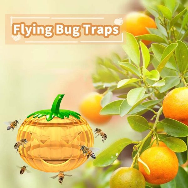 SJZ060 2pcs / set Pumpkin Shaped Fruit Fly Traps Fruit Fly Trap Bee Trap (Orange) - Image 7