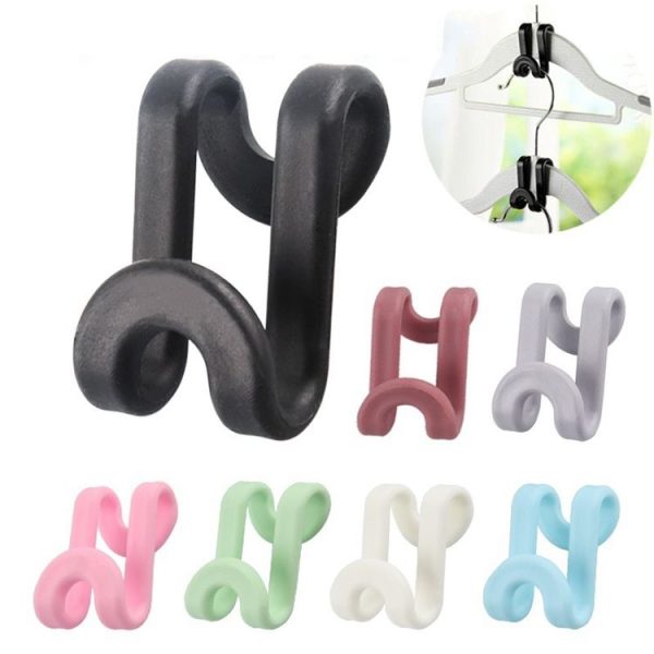 20pcs S-Shaped Hanger Connection Link Hooks Closet Organizer Hooks (Green) - Image 2