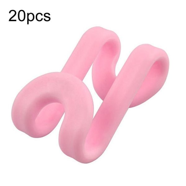 20pcs S-Shaped Hanger Connection Link Hooks Closet Organizer Hooks (Pink)