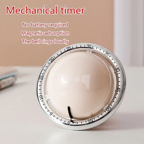 Kitchen Mechanical Timer Reminder Visual Time Manager Magnetic Suction Alarm Clock (Black) - Image 4