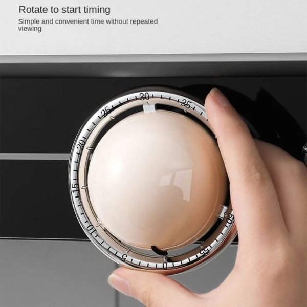 Kitchen Mechanical Timer Reminder Visual Time Manager Magnetic Suction Alarm Clock (Black) - Image 5
