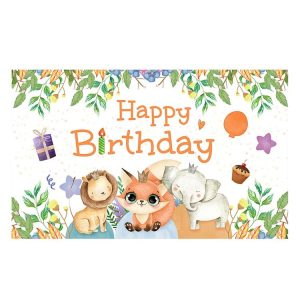 180x90cm Animal Birthday Theme Backdrop Cloth Party Decoration (2023SRB91)