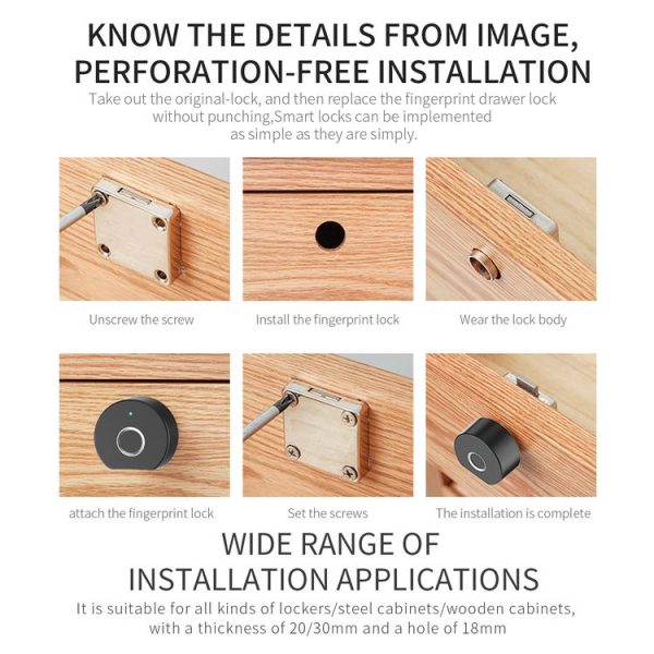 Anytek L25 Intelligent Fingerprint Drawer Lock - Image 7