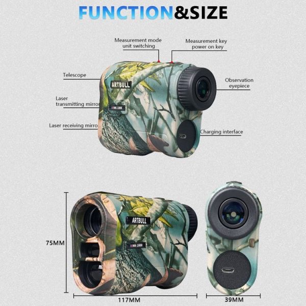 ARTBULL NK-1000 Camouflage Golf Rangefinder Rechargeable Telescope, Random Color Delivery - Image 5