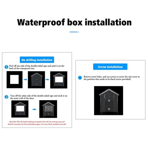 Wireless Doorbell Waterproof Cover Outdoor Doorbell Transparent Rain Protection Case (E30) - Image 10