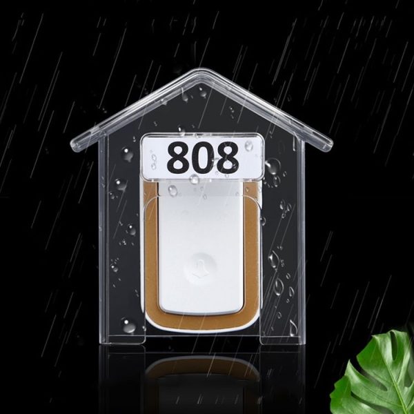 Wireless Doorbell Waterproof Cover Outdoor Doorbell Transparent Rain Protection Case (E30) - Image 2