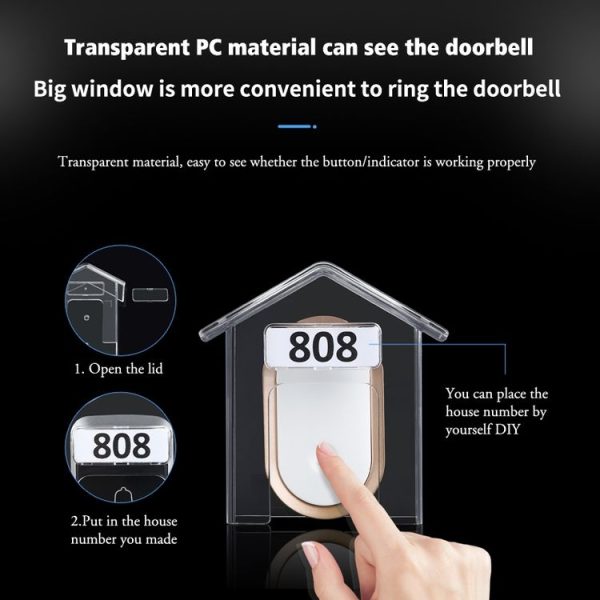 Wireless Doorbell Waterproof Cover Outdoor Doorbell Transparent Rain Protection Case (E30) - Image 7