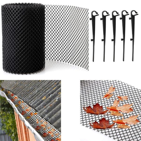 Plastic Gutter Guard Prevent Leaves or Debris From Clogging Downspouts and Drains, Width x Length: 16cm x 6m With 15pcs Nails - Image 2